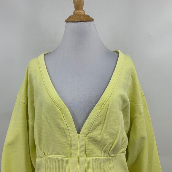 Pilcro Sweatshirt Womens XL Buttercup Crop Open Back Long Sleeve Anthropologie - Picture 3 of 15